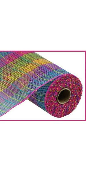 10" Small Check Fabric Mesh: Hot Pink, Green, Yellow, Lavender, Turquoise - Michelle's aDOORable Creations - Poly Deco Mesh