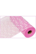 10" Snowball Deco Mesh: Pink & White (10 Yards) - Michelle's aDOORable Creations - Poly Deco Mesh