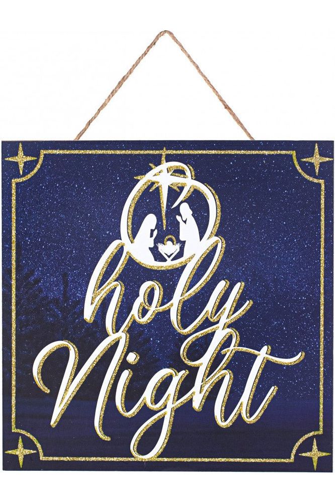 10" Wood Sign: Glitter O Holy Night - Michelle's aDOORable Creations - Wooden/Metal Signs