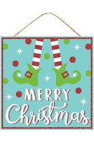 Shop For 10" Wooden Elf Sign: Ice Blue Merry Christmas AP897060