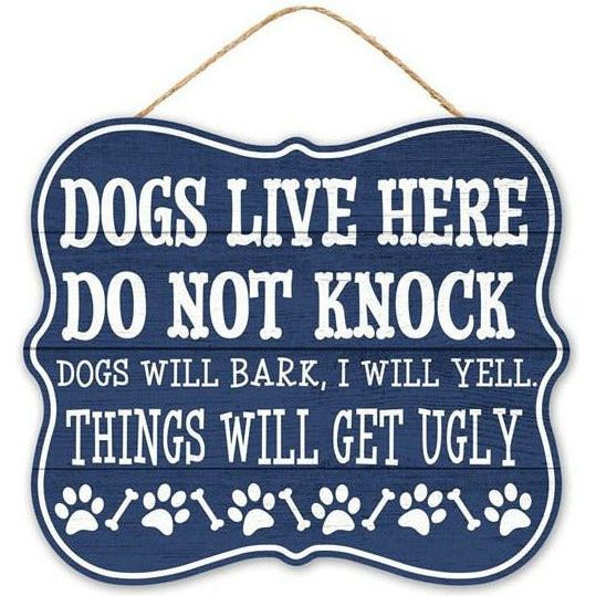 Shop For 10" Wooden Sign: Dogs Live Here at Michelle's aDOORable Creations