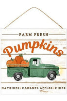 Shop For 10" Wooden Sign: Farm Fresh Pumpkins (Blue Green) AP8280