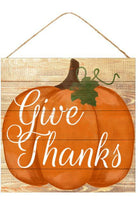 10" Wooden Sign: Give Thanks Pumpkin - Michelle's aDOORable Creations - Wooden/Metal Signs