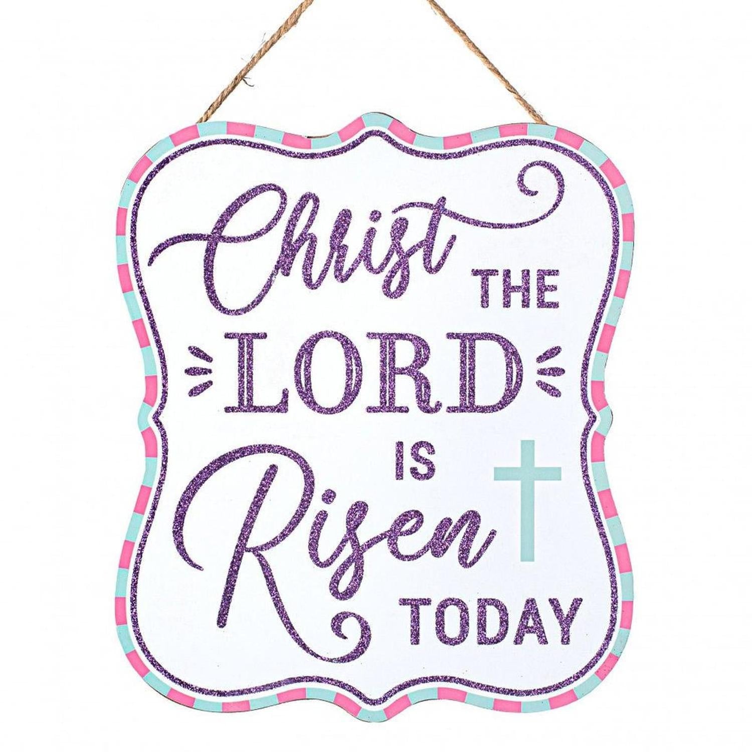 10" Wooden Sign: Glitter The Lord Risen