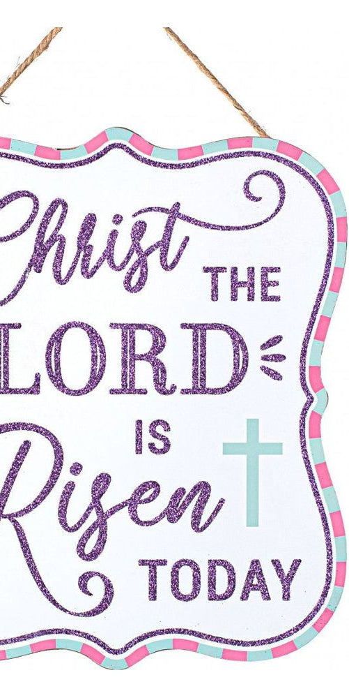 10" Wooden Sign: Glitter The Lord Risen - Michelle's aDOORable Creations - Wooden/Metal Signs