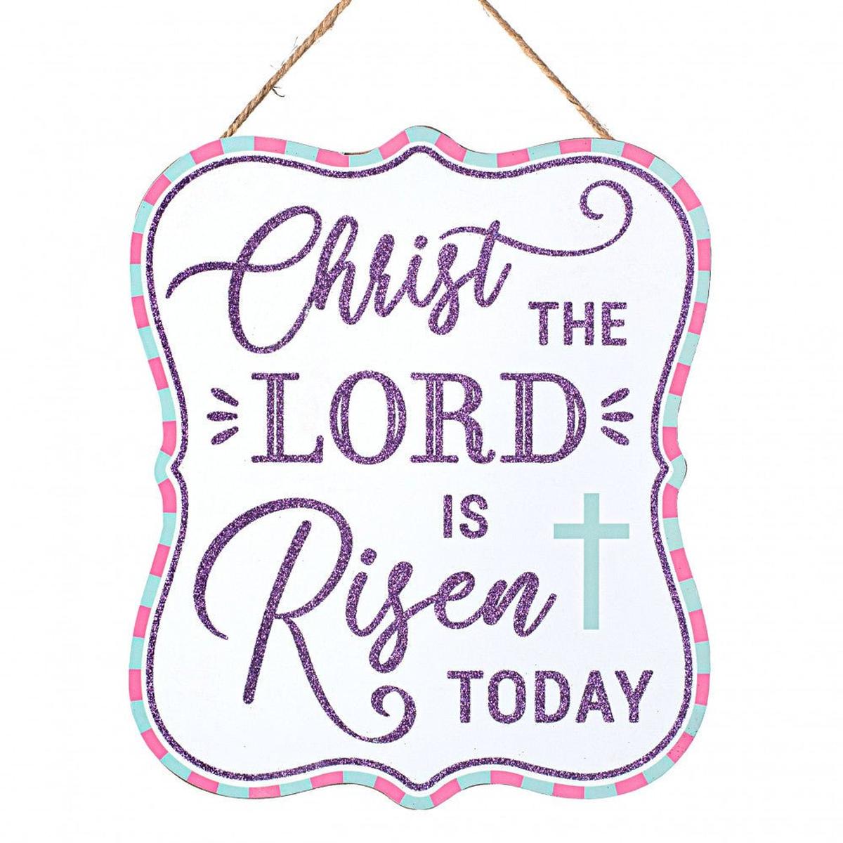 Shop For 10" Wooden Sign: Glitter The Lord Risen at Michelle's aDOORable Creations