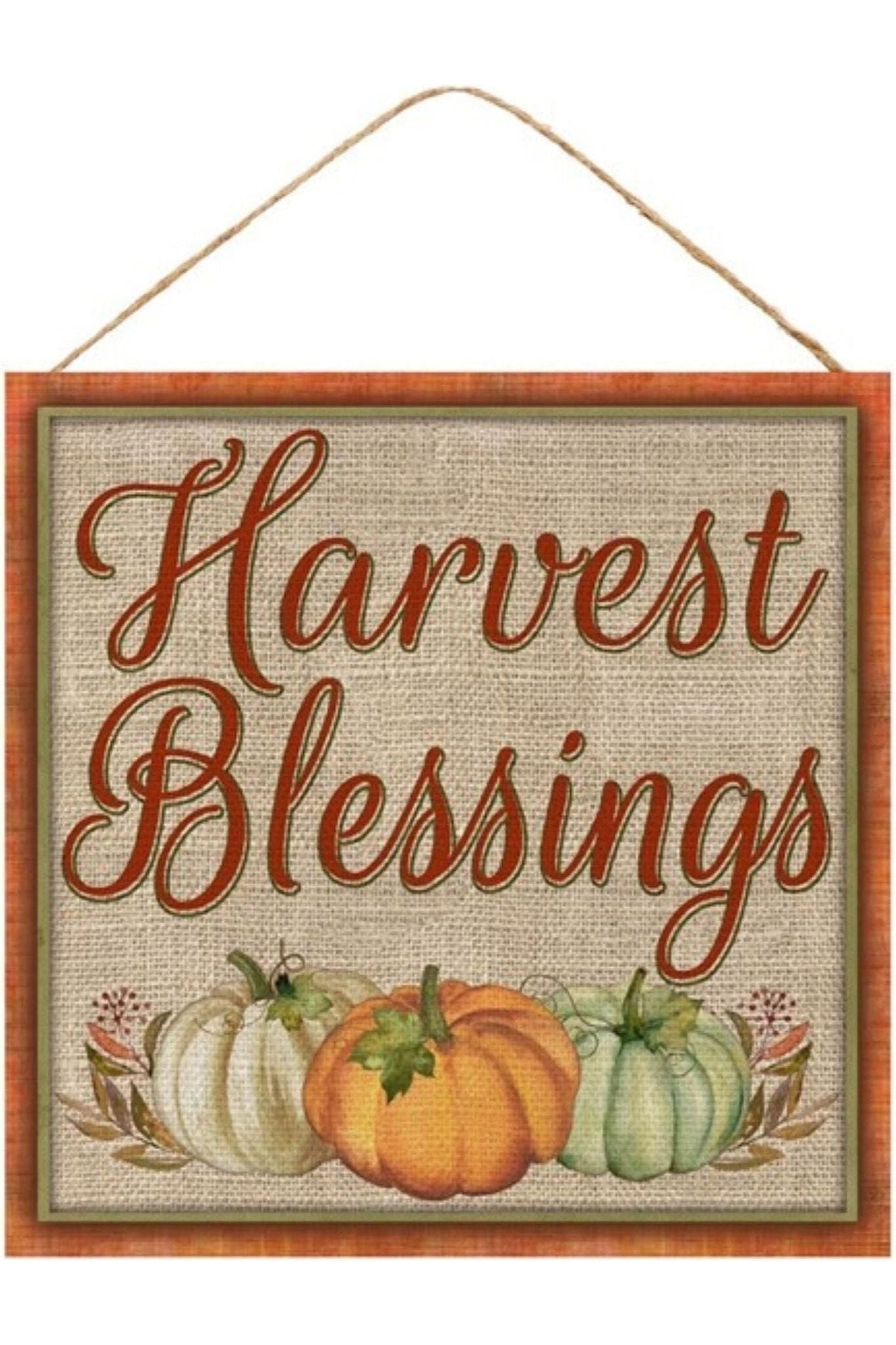 Shop For 10" Wooden Sign: Harvest Blessings Pumpkin at Michelle's aDOORable Creations