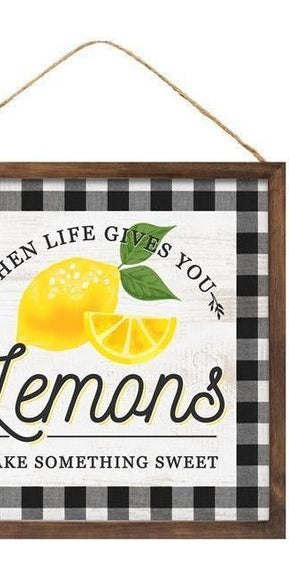 10" Wooden Sign: Lemons/Life - Michelle's aDOORable Creations - Wooden/Metal Signs
