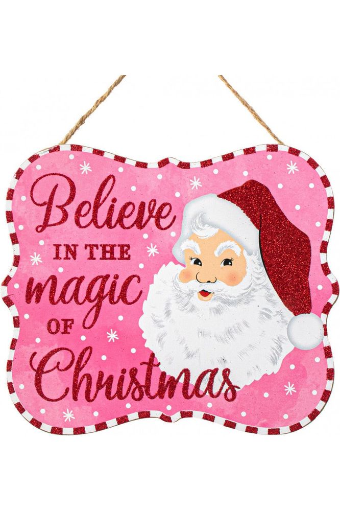 10" Wooden Sign: Magic of Christmas (Pink) - Michelle's aDOORable Creations - Wooden/Metal Signs