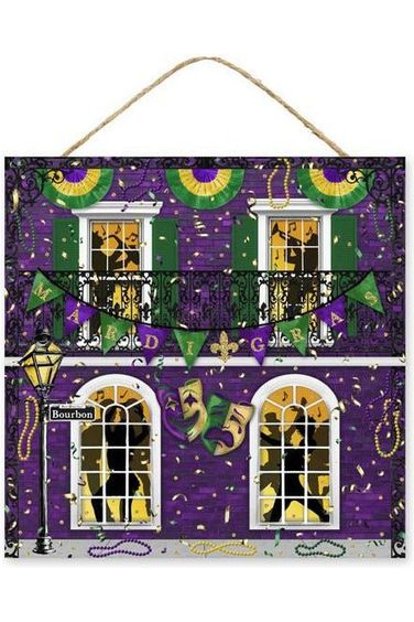 Shop For 10" Wooden Sign: Mardi Gras House Party AP7844