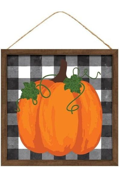 Shop For 10" Wooden Sign: Pumpkin on Check AP7018