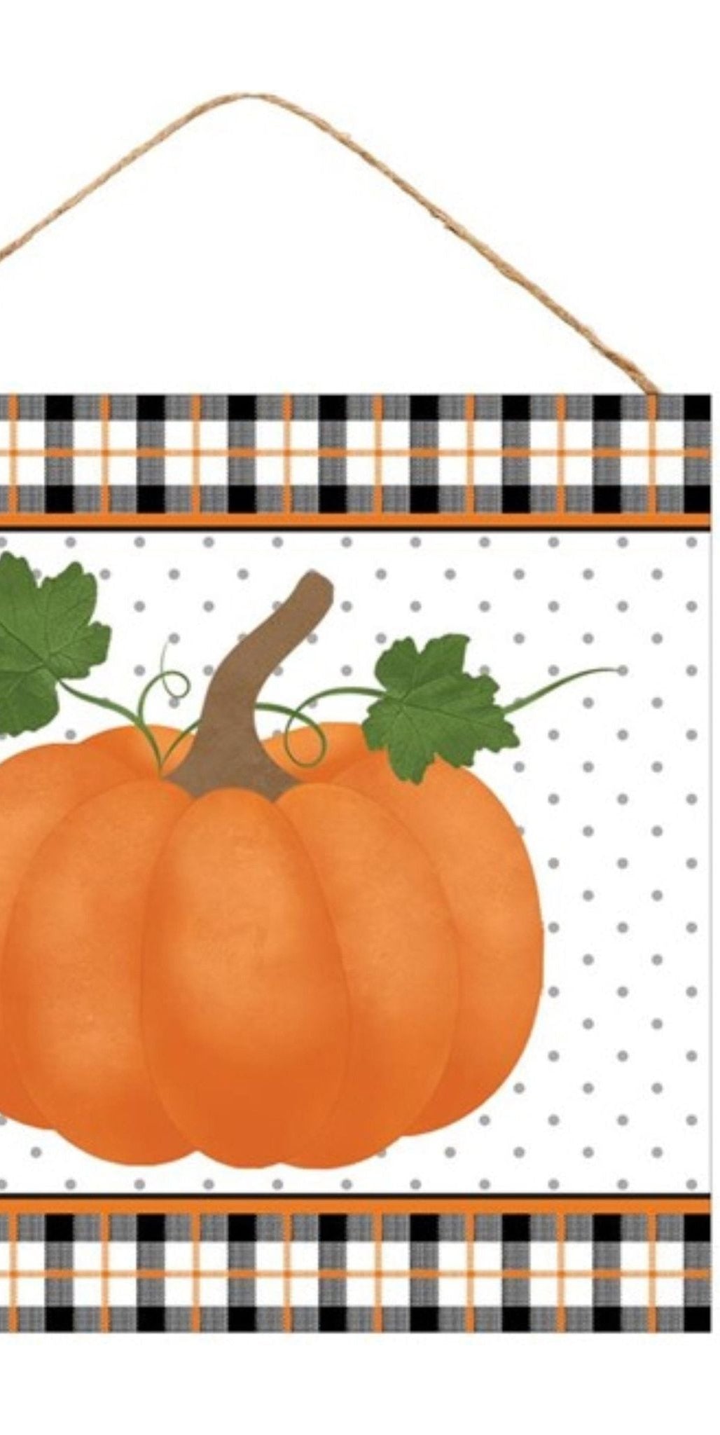10" Wooden Sign: Pumpkin Plaid Border - Michelle's aDOORable Creations - Wooden/Metal Signs