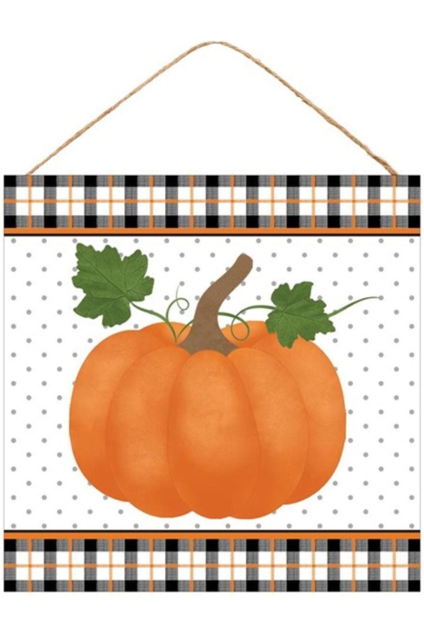 Shop For 10" Wooden Sign: Pumpkin Plaid Border at Michelle's aDOORable Creations