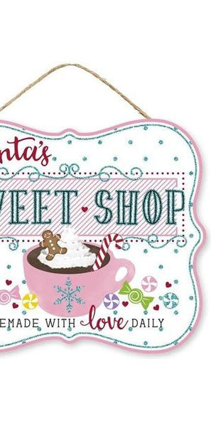 10" Wooden Sign: Santa's Sweet Shop - Michelle's aDOORable Creations - Wooden/Metal Signs