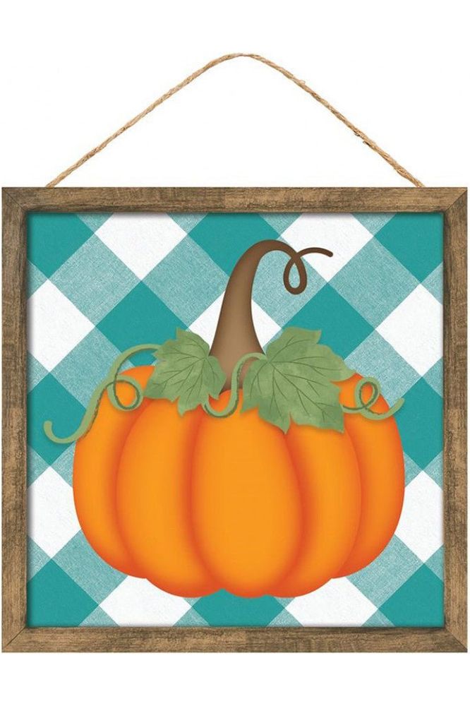Shop For 10" Wooden Sign: Short Pumpkin (Teal) AP714790