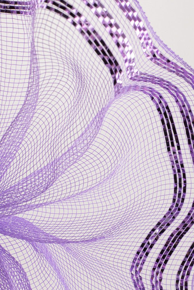 10.25" Border Stripe Metallic Mesh: Lavender - Michelle's aDOORable Creations - Poly Deco Mesh