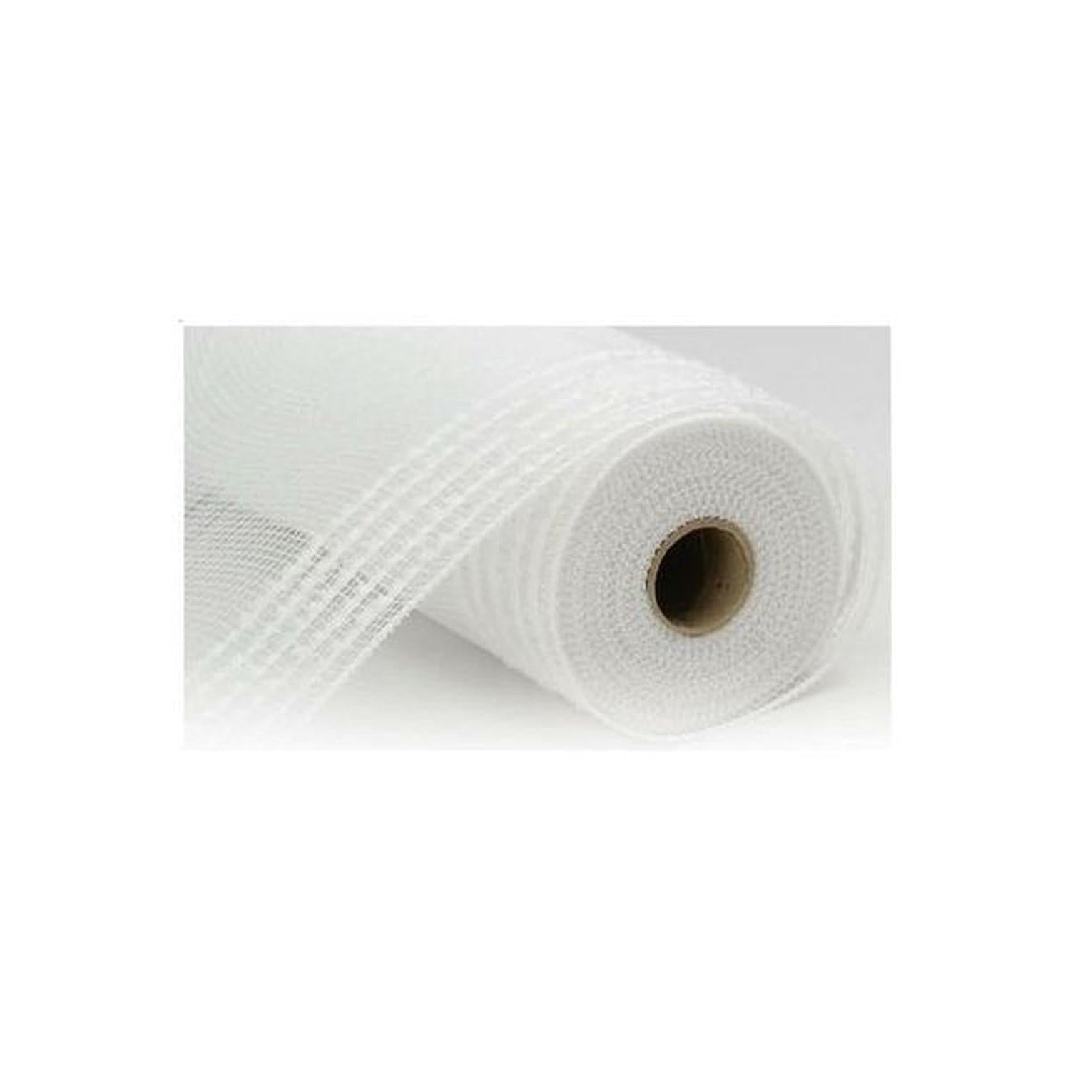 10.25" Drift Border Mesh Ribbon: White (10 Yards)