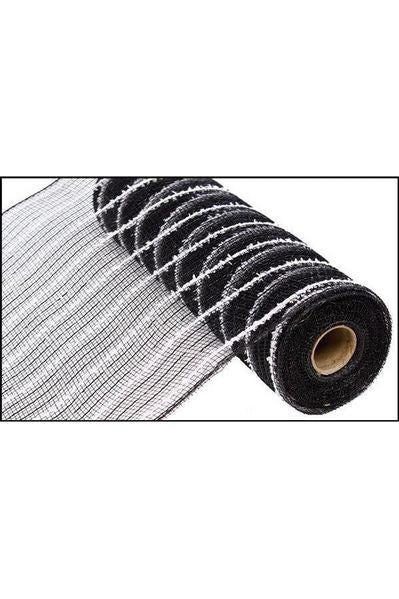 10.25" Metallic Cotton Drift Mesh: Black (10 Yards) - Michelle's aDOORable Creations - Poly Deco Mesh