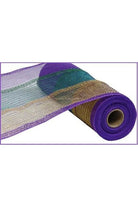 10.25" Poly Deco Tinsel Mesh: Mardi Gras Stripe (10 Yards) - Michelle's aDOORable Creations - Poly Deco Mesh