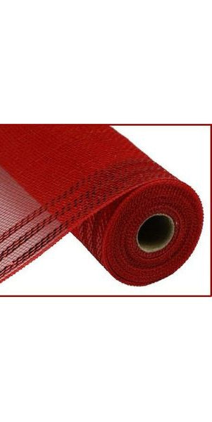 10.5" Border Stripe Metallic Mesh: Red (10 Yards) - Michelle's aDOORable Creations - Poly Deco Mesh