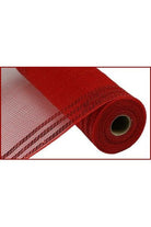 10.5" Border Stripe Metallic Mesh: Red (10 Yards) - Michelle's aDOORable Creations - Poly Deco Mesh