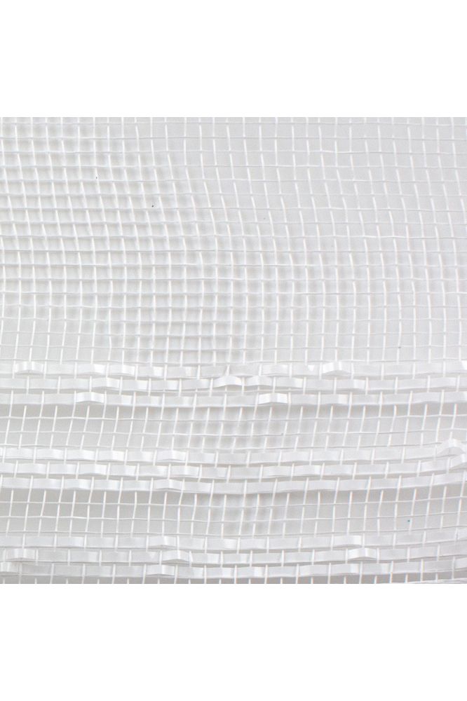 10.5" Border Stripe Metallic Mesh: White (10 Yards) - Michelle's aDOORable Creations - Poly Deco Mesh
