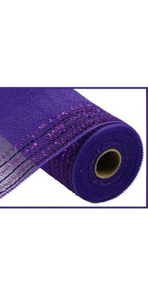 10.5" Border Stripe Tinsel Mesh: Purple (10 Yards) - Michelle's aDOORable Creations - Poly Deco Mesh