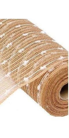 10.5" Cotton Ball Poly Jute Mesh Natural White (10 Yards) - Michelle's aDOORable Creations - Poly Deco Mesh