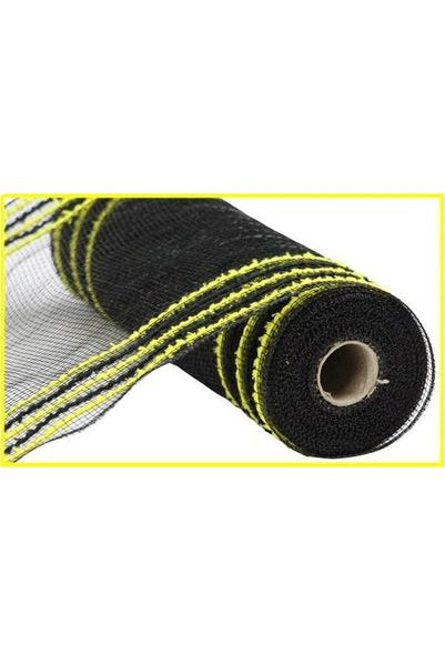 10.5" Drift Border Mesh: Black/Yellow (10 Yards) - Michelle's aDOORable Creations - Poly Deco Mesh