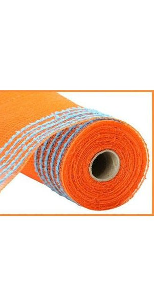 10.5" Drift Border Mesh: Orange/Turquoise (10 Yards) - Michelle's aDOORable Creations - Poly Deco Mesh