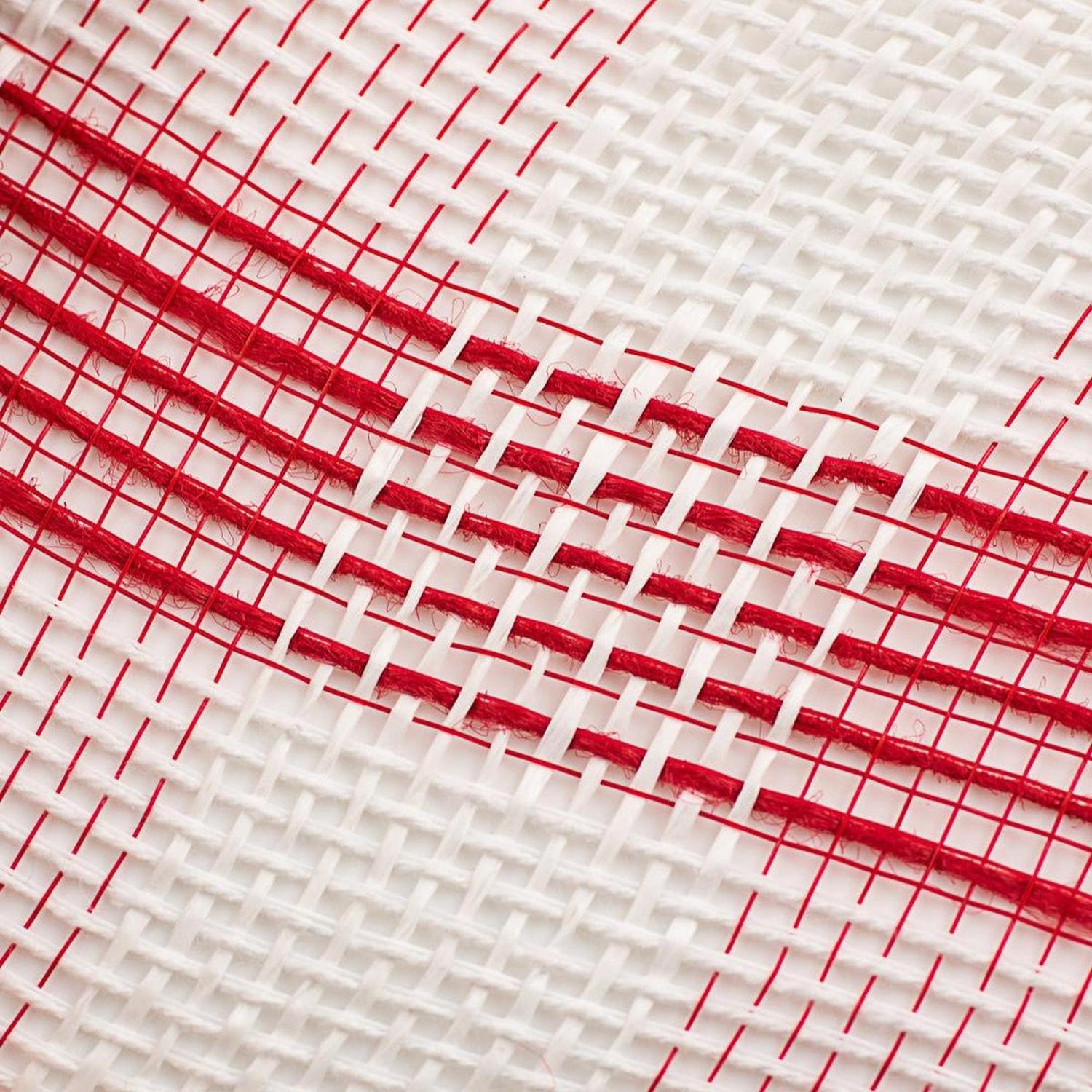 Shop For 10.5" Faux Jute Check Mesh Ribbon: Red & White (10 Yards) at Michelle's aDOORable Creations