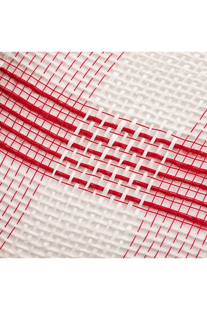 10.5" Faux Jute Check Mesh: Red & White (10 Yards) - Michelle's aDOORable Creations - Poly Deco Mesh