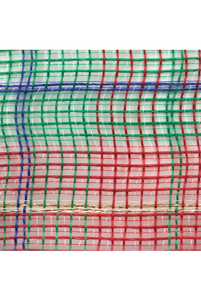 Shop For 10.5" Faux Jute Plaid Mesh: Red/Green/Blue (10 Yards) RY8335X7