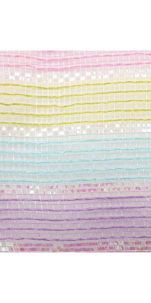 10.5" Faux Jute Shiny Stripe Mesh: Pink, Green, Blue, Lavender (10 Yards) - Michelle's aDOORable Creations - Poly Deco Mesh