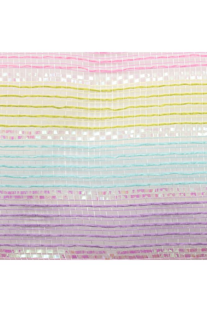 10.5" Faux Jute Shiny Stripe Mesh: Pink, Green, Blue, Lavender (10 Yards) - Michelle's aDOORable Creations - Poly Deco Mesh