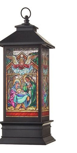 10.5" Holy Family Faux Stained Glass Water Lantern - Michelle's aDOORable Creations - Water Lantern