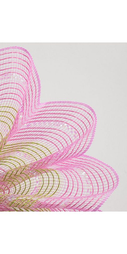 10.5" Jute Iridescent Stripe Mesh: Light Pink (10 Yards) - Michelle's aDOORable Creations - Poly Deco Mesh