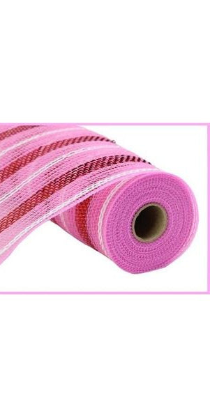 10.5" Poly Faux Jute Metallic Mesh: Pink/Red (10 Yards) - Michelle's aDOORable Creations - Poly Deco Mesh