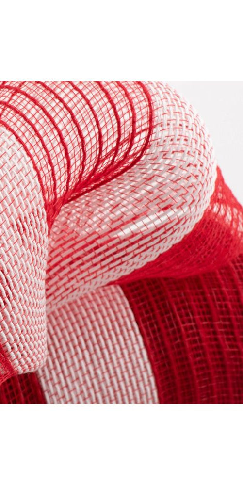 10.5" Poly Jute Deco Mesh: Red & White - Michelle's aDOORable Creations - Poly Deco Mesh
