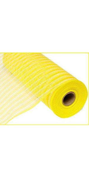 10.5" Poly Jute Deco Mesh: Yellow & Cream - Michelle's aDOORable Creations - Poly Deco Mesh
