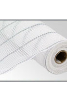 10.5" Poly Jute Matte Metallic Mesh: White/Silver (10 Yards) - Michelle's aDOORable Creations - Poly Deco Mesh