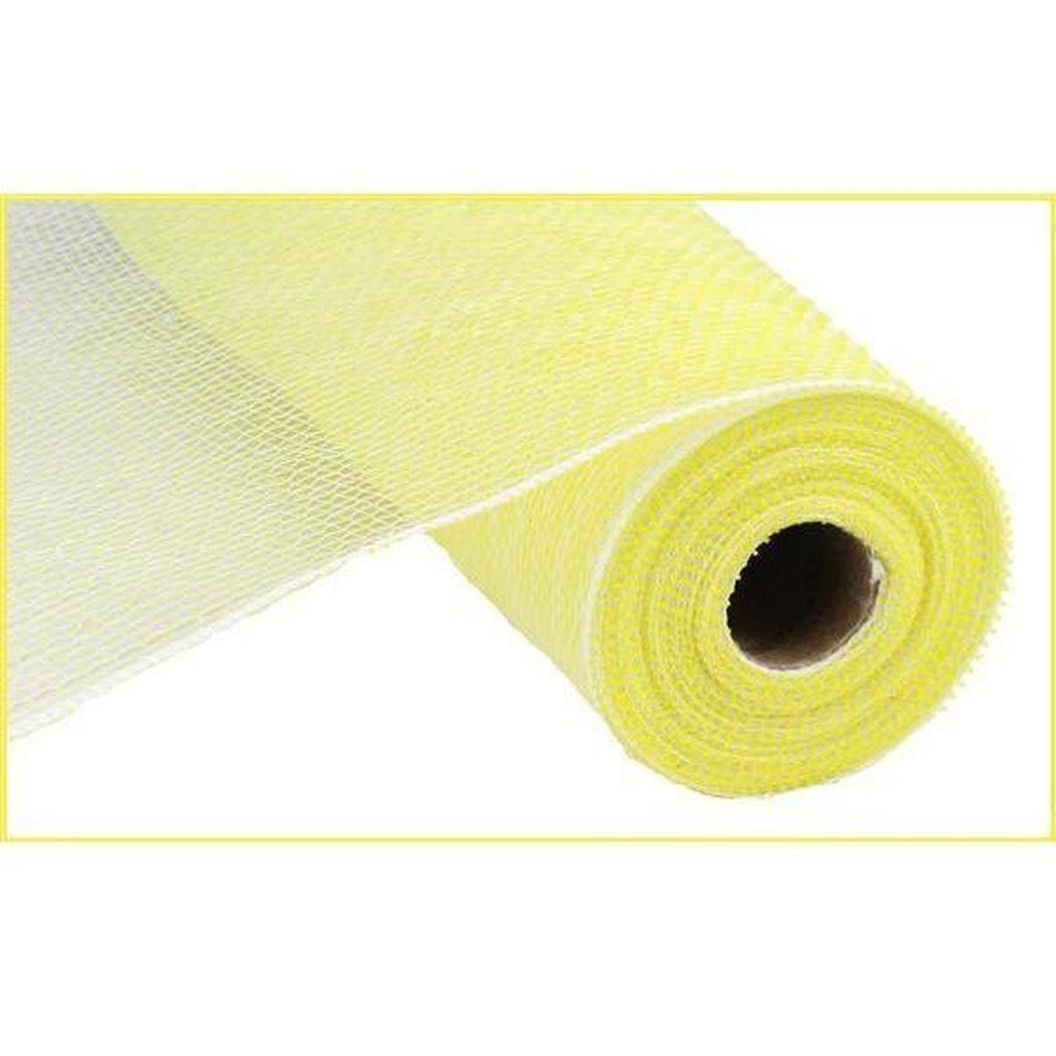 10.5" Poly Mesh Roll Ribbon: Iridescent Pastel Yellow Foil