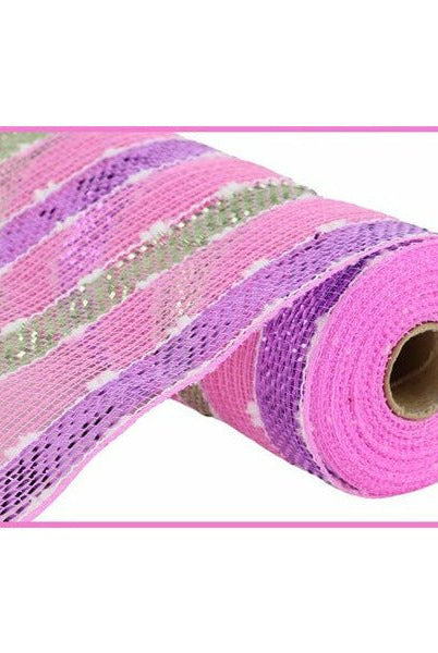 10.5" Puff Ball Wide Stripe Mesh: Light Pink (10 Yards) - Michelle's aDOORable Creations - Poly Deco Mesh
