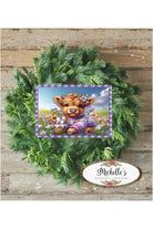 10in Waterproof Sign: Spring Easter Baby Highland Cow - Michelle's aDOORable Creations - Signature Signs