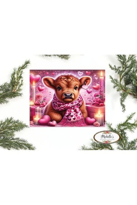 Shop For 10in Waterproof Sign: Valentine Baby Highland Cow