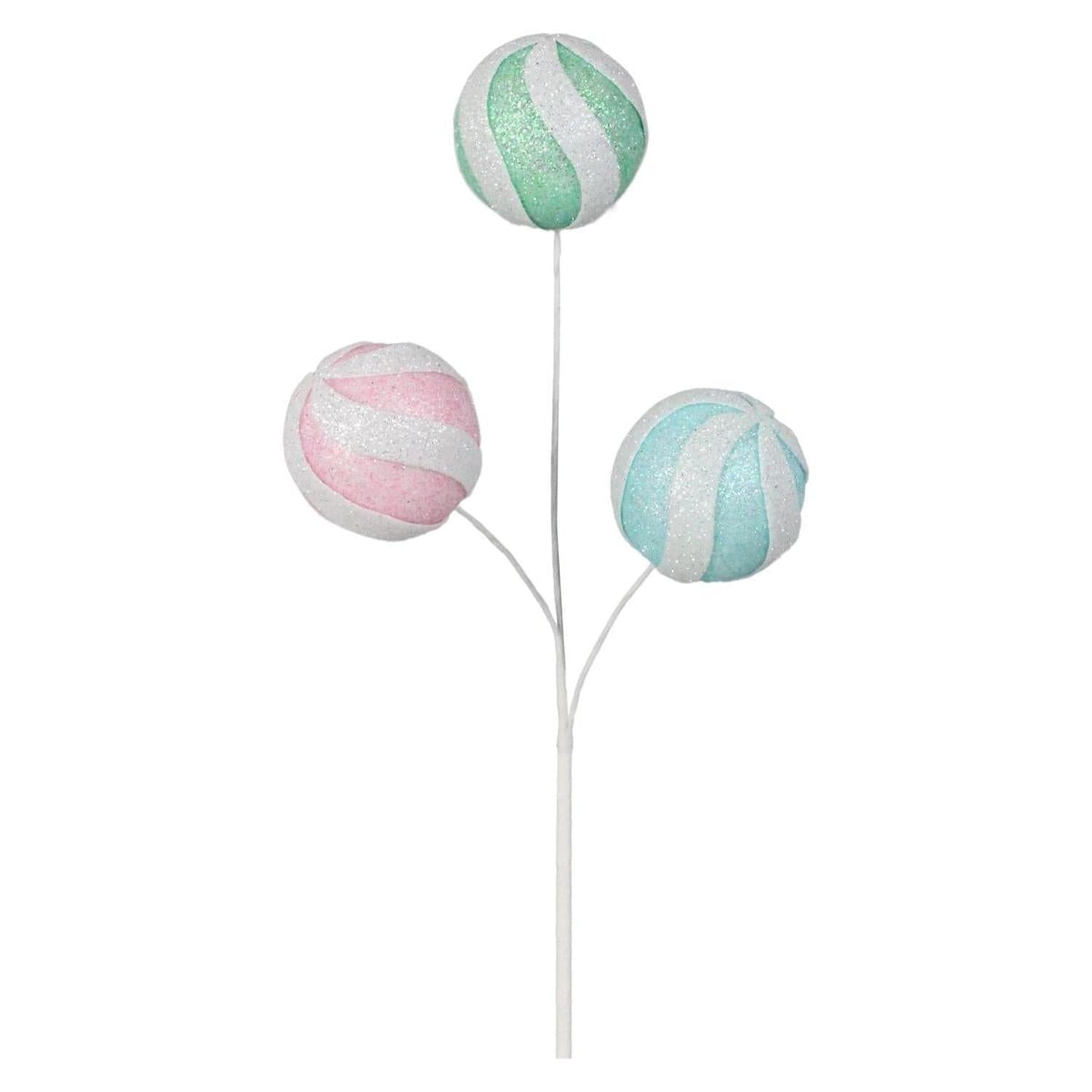 11" Glitter Ball Spray: Mint/Pink/Blue