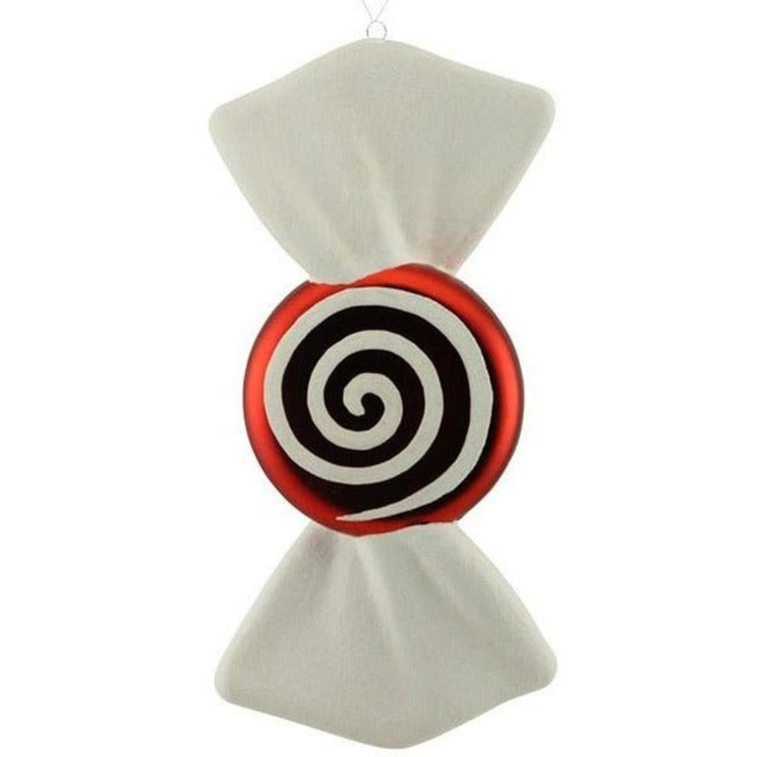 11" Round Candy Swirl Ornament (Red)