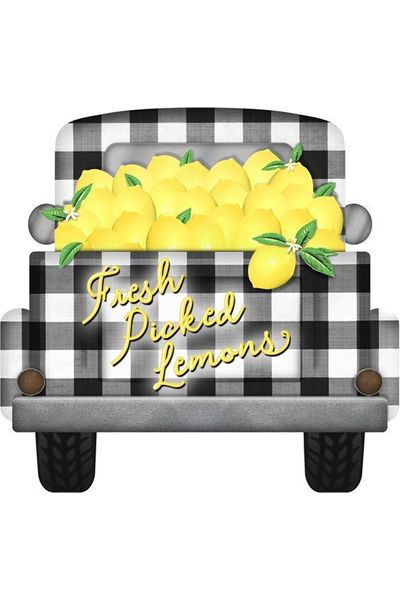 11" Wood Truck Sign: Fresh Picked Lemons - Michelle's aDOORable Creations - Wooden/Metal Signs