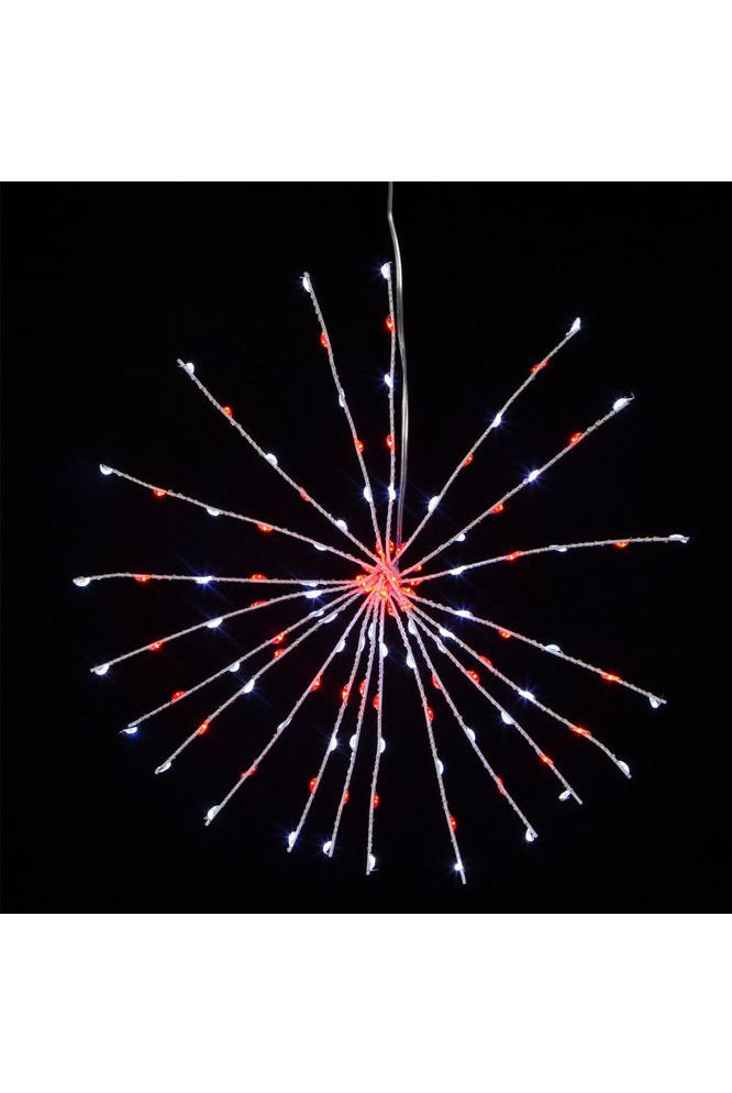 11.8" 120 Light Red and Pure White Starburst - Michelle's aDOORable Creations - Christmas Lights