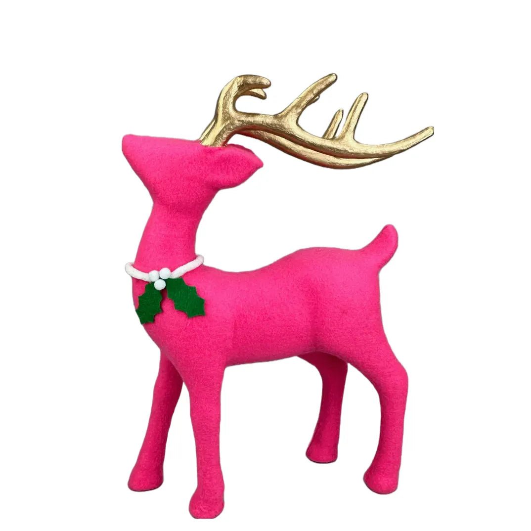 Shop For 12" Flocked Deer: Pink at Michelle's aDOORable Creations